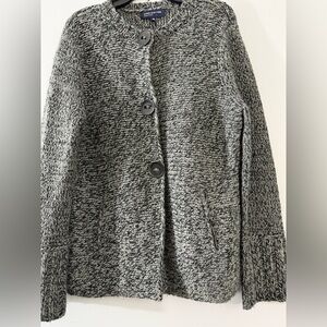 Jones New York Black and Gray Cardigan Sweater